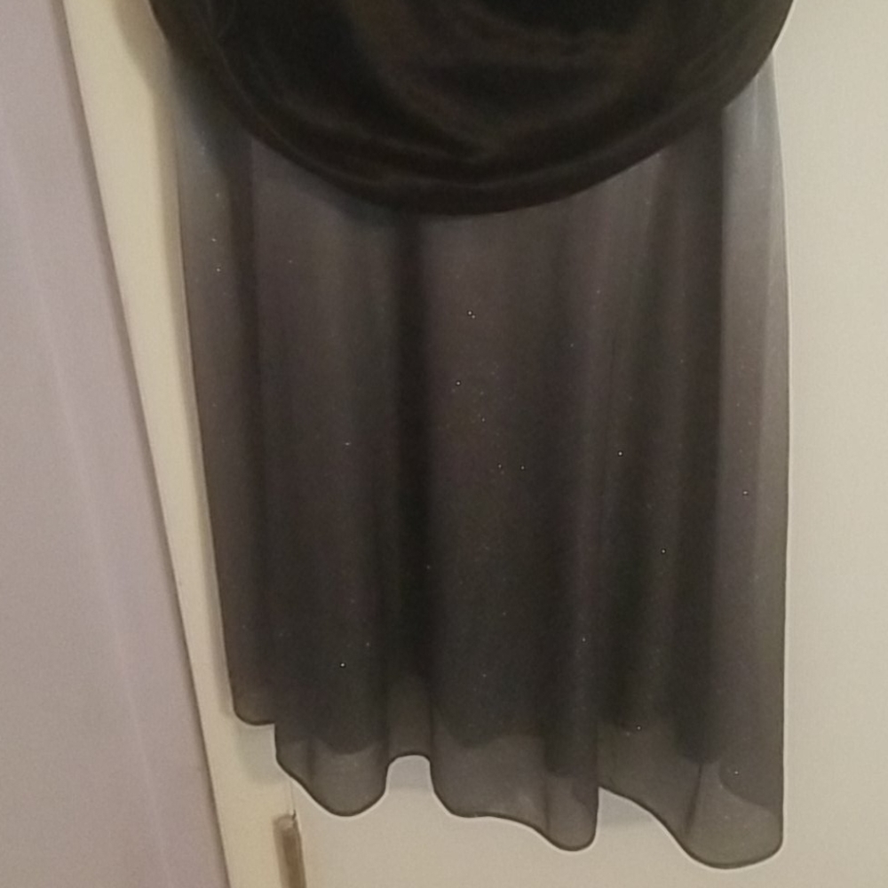R&M Richard's Blue/Black Party Dress Size 16W - Picture 3 of 5